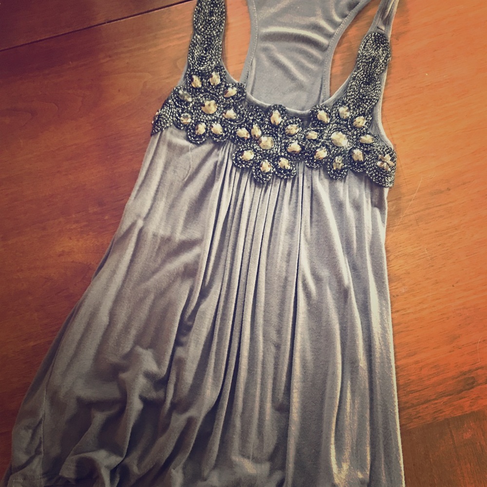 Ornate beaded tank top
